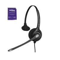 Plantronics HW251n Wired Office Headset Bundle With Headset Advisor Wipe (Renewed)