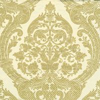 Ideal Home Range 20 Count Lunch Paper Napkins, Grandeur Cream Gold