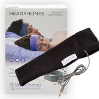 SleepPhones Classic Headphones | Ultra Thin Speakers in Lightweight & Comfortable Headband | 4 Foot Braided Cable Connects to Audio Devices | Best for Insomnia | Midnight Black - Fleece Fabric