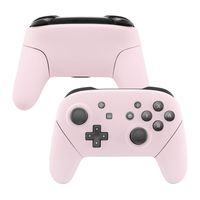eXtremeRate Sakura Pink Faceplate Backplate Handles for Nintendo Switch Pro Controller, Soft Touch DIY Replacement Grip Housing Shell Cover for Nintendo Switch Pro - Controller NOT Included
