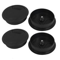 uxcell Plastic Round Computer Desk Grommet Cable Hole Cover 60mm 4 Pcs Black