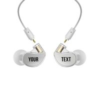 MEE audio M6 PRO 2nd generation Universal-Fit Noise-Isolating Musicians' In-Ear Monitors with Custom-Engraved Text Metal Plates (Clear)