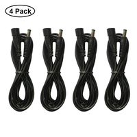 Power Adapter Extension Cable Cord, DC 12v 10ft 2.1mm x 5.5mm Power Adapter Supply Camera Extension Cable for CCTV Wireless IP Security Camera, LED Strip, Monitors,DVR, Audio Camera,Router (4 Pack)