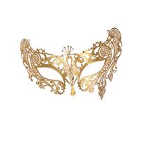 Masquerade Mask for Women Metal Mask Shiny Rhinestone Venetian Party Evening Prom Ball Mask Bar Costumes Accessory (Peacock Gold)