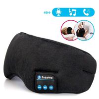Sleep Headphones,Lavince Wireless Bluetooth Headphones Music Travel Sleeping Headset 4.2 Bluetooth Eye Mask Handsfree Sleep Eye Shades Built-in Speakers Microphone Washable Black