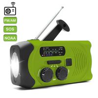 NOAA Weather Radio for Emergency Solar Hand Crank Self Powered Portable Radio, AM/FM Radio with LED Flashlight,SOS Alarm,2000mAh Power Bank Cell Phone Charger (Green)