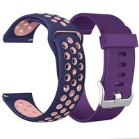 SKYLET for Fitbit Blaze Bands, 2 Pack Breathable Silicone Replacement Wristband for Fitbit Blaze Bracelet (No Tracker, No Frame)[2PC: Blue-Pink&Purple]