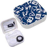 Portable Contact Lens Case Box Travel Kit Mirror + Bottle + Tweezers Container Holder [ Travel Summer Beach Vacation ]