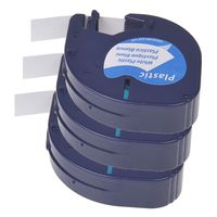 KCMYTONER 3 Pack Replace LetraTag Tape 91331 (S0721660) Black on White Plastic Tape Compatible for DYMO Label Maker LetraTag Plus LT100H LT100T QX50 (1/2 Inch x 13 Feet 12mm x 4m)