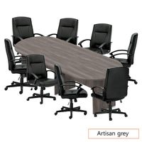 GOF 6FT, 8FT, 10FT Conference Table Chair (G11776B) Set, Cherry, Espresso, Mahogany, Walnut (10ft with 8 Chairs, Artisan Grey)