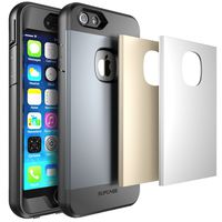 iPhone 6 Plus/6s Plus Case, SUPCASE Fullbody Rugged Water Resistant Case for Apple iPhone 6 Plus/6s Plus 5.5 Inch with Builtin Screen Protector and 3 Interchangeable Covers (Silver/Gold/Gray)