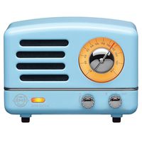 Muzen Portable Wireless High Definition Audio FM Radio & Bluetooth Speaker, Metal Blue, Travel Case Included - Classic Vintage Retro Design