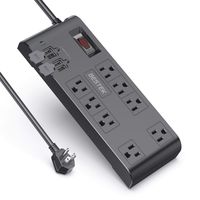 BESTEK 8-Outlet Surge Protector Power Strip with 4 USB Charging Ports and 6-Foot Heavy Duty Extension Cord, 600 Joule, ETL Listed