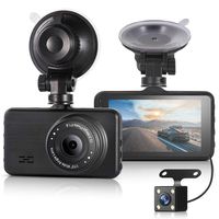 ULU Dash Cam 1080P Front and Rear 290°Dual Lens Super Wide Angle Car DVR Full HD Car Dashboard Camera Recorder with 3 Inch IPS Screen,G-Sensor,WDR,Loop Recording,Night Vision,Car Black Box