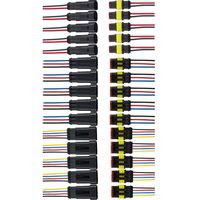OSOF 30Pcs/Pack (2 + 3 + 4 Pin Way) 16AWG Car Male & Female Waterproof Electrical Connectors Plug Socket Kit With 10cm Wire 1.5mm Series Terminal Connector