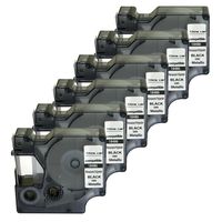 NEOUZA Compatible 18486 for DYMO Rhino Industrial IND Permanent Polyester Label Tape Black on Metallic Width 1/2" Length 18' (6 Packs)