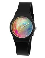 Zeiger KW023 Cool Kids Children Girls Women Teen Watch, Time Teacher Starry Dial Silicone Band Black