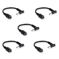 Purpleleaf Tip Adapter HP Connector Converter 7.4x5.0mm to 4.5x3.0mm for HP Stream Spectre Pavilion Envy Elitebook Split Chromebook; DC Dongle for HP Notebook Adapter Replacement Power Cord (5 Pack)