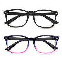 Blue Light Blocking Glasses Square Frame- Sleep Better, Reduce Eyestrain & Fatigue When Gaming, Tablet/Phone Reading, TV (Matte Black and Gradient Purple)