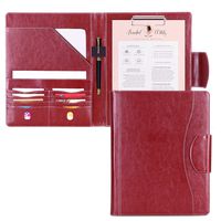 Portfolio Padfolio Case, Skycase Business Portfolio Folder, Resume/Conference/Legal Document Organizer with Letter/A4 Size Clipboard, Business Card Holders, Document Sleeve, Wine Red