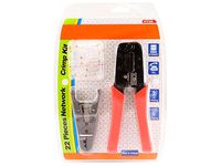 Monoprice RJ-45/RJ11 Stripping and Crimping Tool Kit with Modular Plugs (108140)