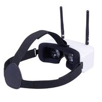 5.8G FPV Goggles,Rcharlance 48CH DVR FPV Video Goggles Dual-Displays Diversity Receiver Automatic Channel Scan with Adjustable Interpupillary Distance & 3.7V 1500mAh Battery for FPV Quadcopter Drone