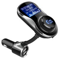 Bluetooth FM Transmitter, Wireless Radio Adapter Hands-Free Car Kit with 1.4 inch Display Dual USB Charging Ports AUX Output/Input TF Card Mp3 Player for Car