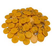 HFeng 13.56MHz RFID Access Control Keyfobs Proximity MF Classic 1k Keychains Smart IC Keycard for Door Home System NFC Token tag 100pcs (Yellow)