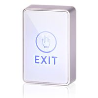 Exit Button, ZOTER Touch Push Request to Exit Switch Open Door with LED Light White ABS Plastic Panel Rectangular