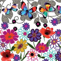 Paper Luncheon Napkins Meadow with Flowers & Butterflies 40pcs