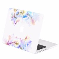 TOP CASE - Floral Reflection Pattern Rubberized Hard Case Compatible MacBook Pro 15" with Retina Display (Release 2012-2015) Model: A1398 - Blue Flowers Reflection