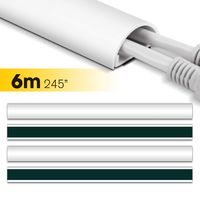 D Channel Cable Raceway, Stageek 245" On-Wall Cable Concealer Cord Cover Wire Hider, Self-Adhesive Cable Management to Hide Wires,Cables, Cords for Wall Mounted TVs and Computers - 16x15.4, White