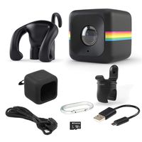 Polaroid Lifestyle Cube ACT Two HD 1080p Waterproof Action & Underwater Wide Angle Sports Video Mini Camera Bundle - Black