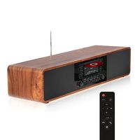 KEiiD Compact CD/MP3 Player Stereo Wooden Desktop Bluetooth Hi-Fi Speaker Portable Boombox Home Audio Component Music Shelf System with FM Radio Digital Tuner Remote Control USB SD AUX,Soundbar