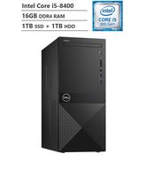 Dell Vostro Business Desktop, Intel Core i5-8400 2.80GHz Processor (9MB Cache, Up to 4.00GHz), Intel UHD Graphics 630, 16GB Memory, 1TB SSD + 1TB HDD, DVD, HDMI, Windows 10 Pro, Black