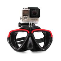 TELESIN Swimming Goggles Diving Mask Scuba Snorkel Glasses for GoPro Hero 7/6/5/4/3/3+/2/1 Session 4/5 Fusion 360 4K DJI Osmo Action Cameras (Black&Red)
