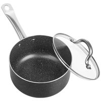 DUKE'S HOME 1.5QT Nonstick Saucepan w/Stone-Derived Ceramic Coating, Stone Ceramic Sauce Pan with Lid, 1.5 Quart Cover Sauce Pan with Stainless Steel Handle, for Gas, Electric, Ceramic, Induction