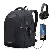 Extra Large Laptop Backpack Travel Computer Backpack with USB Charging Port for Men&Women Water Resistant Big Business College School Bookbag with Luggage Sleeve Fit 17.3 Inch Laptop 40L (Black)