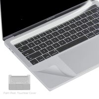 Palm Rest Protector Trackpad Cover for MacBook Pro 13 Inch A2159 A1706 A1989 Released in 2016 2017 2018 2019, with Gift Touchbar Skin -Silver