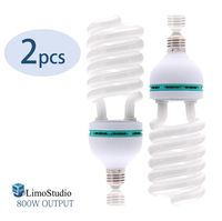 LimoStudio 2 Packs of Photography Fluorescent Full Spectrum Bulb, 105 Watt, 6500 Kelvin Daylight Neutral Tone, Energy Saving CFL Bulb, Photo Video Studio, LMS121