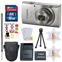 Canon PowerShot ELPH 180 Digital Camera (Silver) 8X Optical Zoom + 16GB Memory Card + Point & Shoot Case - Holiday Accessory Bundle!
