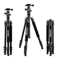 Zomei Q555 62.5'' Camera Tripod,Lightweight and Compact Aluminum Portable Travel Tripod with 360 Degree Ball Head for Vlog Nikon Canon Sony All DSLR and Digital Camera