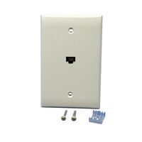 Leviton 5EA10-M1T 1 Data Port QuickPlate Mid Size 1 Gang Wallplate, Light Almond