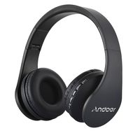 Over Ear Headphone, Andoer LH-811 Wireless Stereo Bluetooth 4.1 Earphone Headset Mic MP3 Player TF Music FM with 3.5mm Audio Cord for Smart Phones Tablet PC Notebook(Black)