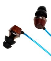 Symphonized ALN 2.0 Premium Genuine Wood in-Ear Noise-isolating Headphones, Earbuds, Earphones with Innovative Shield Technology Cable and Mic (Metallic Blue)