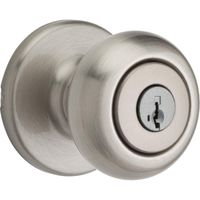 Kwikset 94002-862 Cove Keyed Entry Knob Featuring Smartkey Security In Satin Nickel
