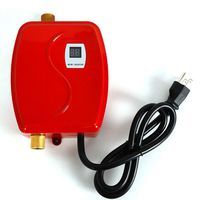 Water Heaters RANZHIX Mini Tank Water Heater 110V Electric Tank-Less Instant Hot Water Heater System For Bathroom Kitchen Washing (Red)