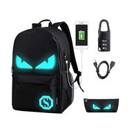 Anime Luminous Backpack Noctilucent School Bags Daypack USB chargeing port Laptop Bag Handbag For Boys Girls Men Women (Black 4 Backpack)