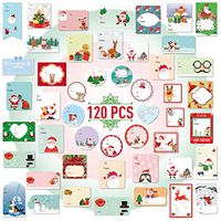 Joyjoz Christmas Gift Tag Stickers Labels Self Adhesive Santa Snowmen Xmas Tree Deer Christmas Festival Birthday Wedding Holiday Decorative Presents Labels Decals Christmas Gift for Friends 120 Pack