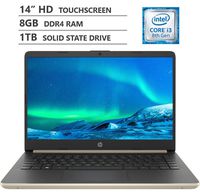 2019 Newest HP 14" HD SVA BrightView Micro-Edge WLED-Backlit Touchscreen Laptop, Intel Core i3-8145U Processor up to 3.90GHz, 8GB RAM, 1TB M.2 SSD, HDMI, Wi-Fi, Bluetooth 4.2, Windows 10, Pale Gold